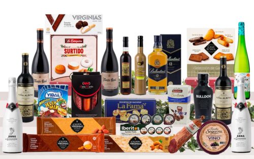 Lot gurmet de Nadal amb cava Anna de Codorníu, vins Gran Reserva, whisky, ginebra premium, licor, vermut, embotits ibèrics, formatge, torrons artesans i caixa decorada.